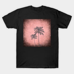 Vintage palm trees on pink T-Shirt